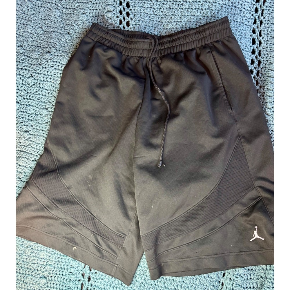 Jordan Mens Basketball Shorts Black Jumpman Logo Mesh Panel 341047-017 Size M